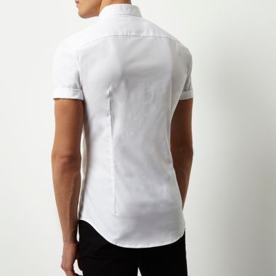 White short sleeve skinny fit shirt